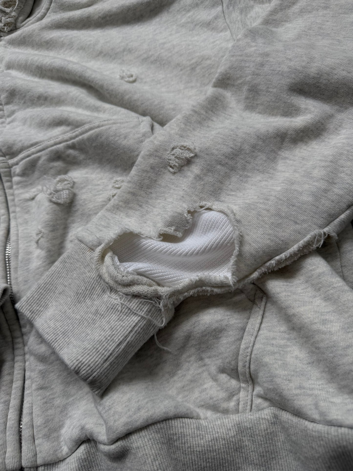 Basics Distressed Thermal Lined Zip Up