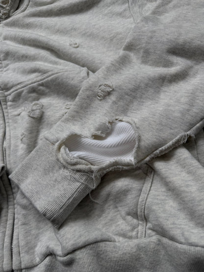 Basics Distressed Thermal Lined Zip Up