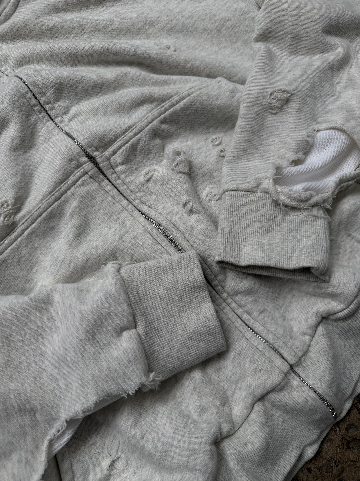 Basics Distressed Thermal Lined Zip Up