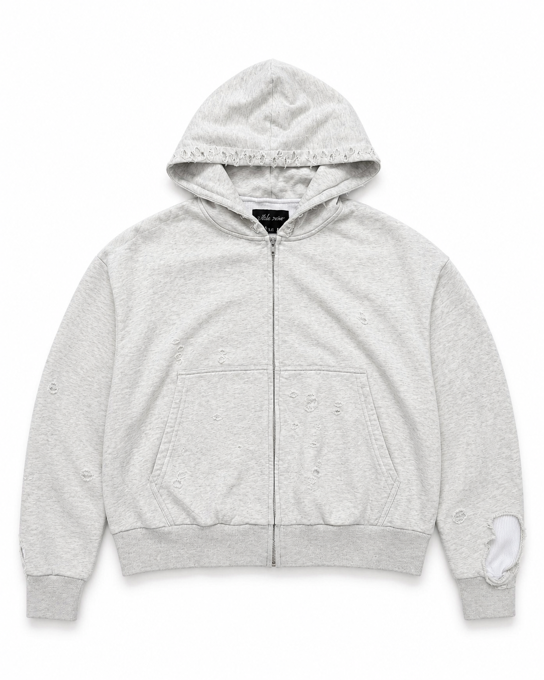 Basics Distressed Thermal Lined Zip Up