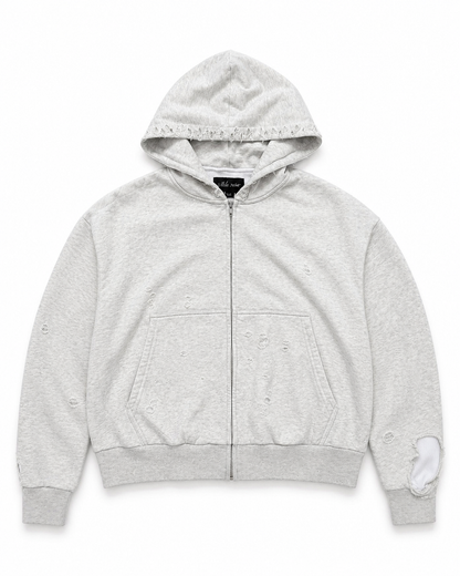 Basics Distressed Thermal Lined Zip Up